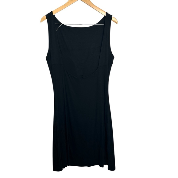 OGL Black Cooling Open Back Bandless Brami Boat Neck Mini Dress LBD Size XL - Picture 6 of 10